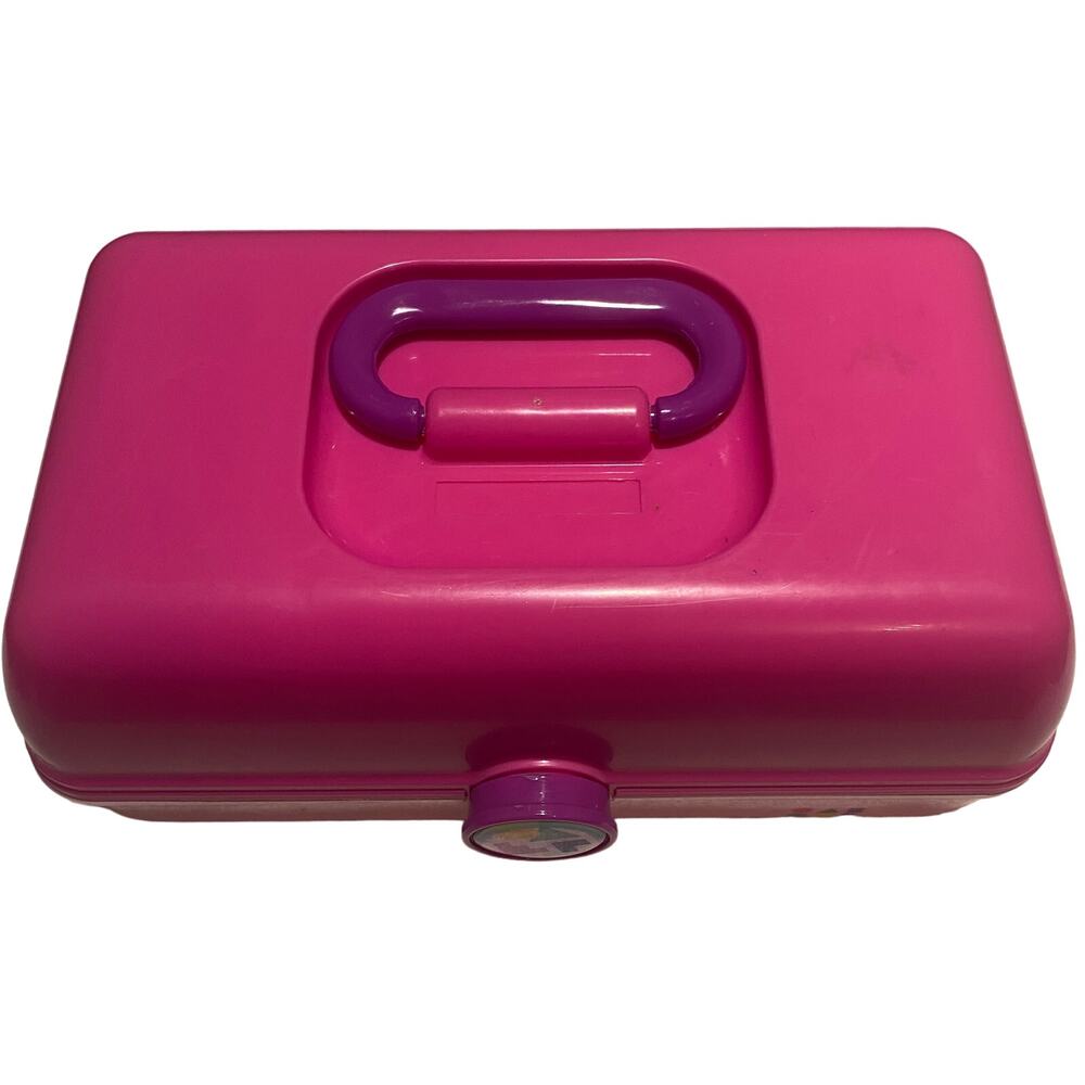 Vintage Caboodles 5626 Organizer MakeUp Case 3-Tier Mirror Large Glitter Pink - Picture 2 of 5